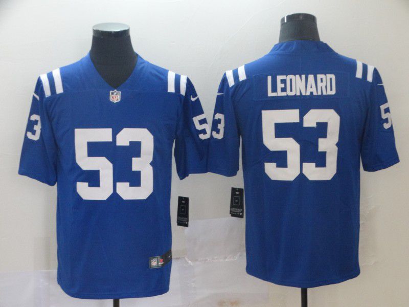 Men Indianapolis Colts 53 Leonard Blue Nike Vapor Untouchable Limited Player NFL Jerseys